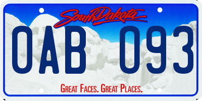 SD license plate 0ABO93