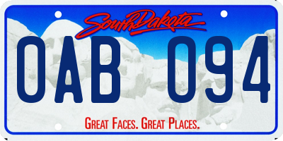 SD license plate 0ABO94