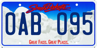 SD license plate 0ABO95