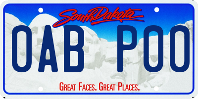 SD license plate 0ABP00