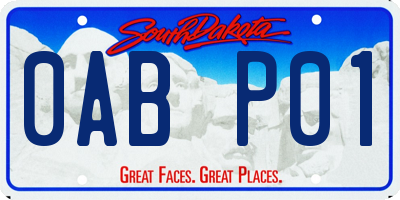 SD license plate 0ABP01