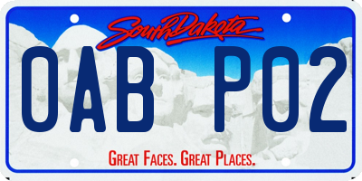SD license plate 0ABP02