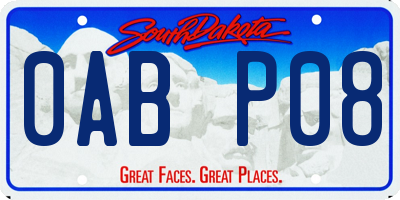 SD license plate 0ABP08