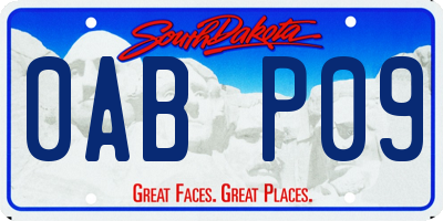 SD license plate 0ABP09
