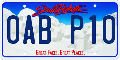 SD license plate 0ABP10