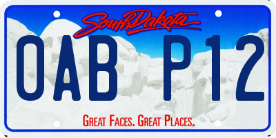 SD license plate 0ABP12