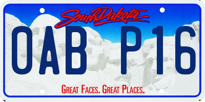 SD license plate 0ABP16