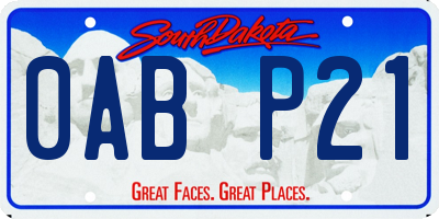 SD license plate 0ABP21