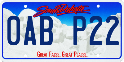 SD license plate 0ABP22