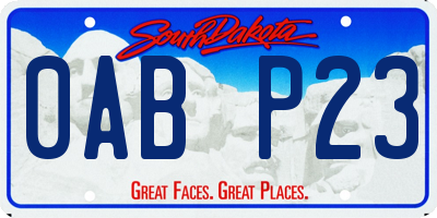 SD license plate 0ABP23