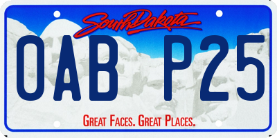 SD license plate 0ABP25