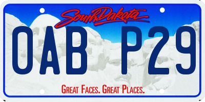 SD license plate 0ABP29