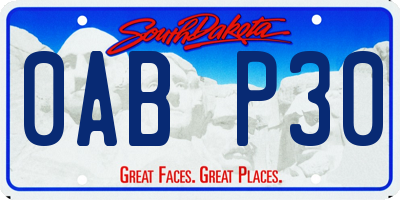 SD license plate 0ABP30