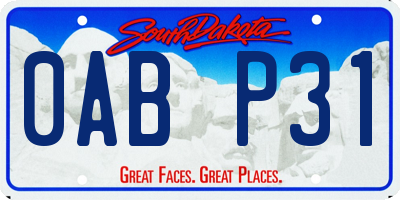 SD license plate 0ABP31