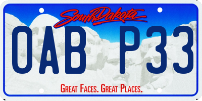 SD license plate 0ABP33