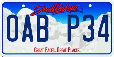 SD license plate 0ABP34