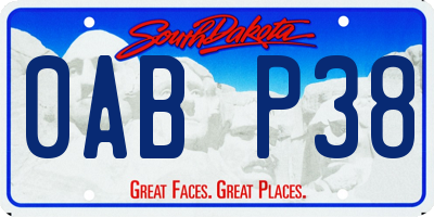 SD license plate 0ABP38