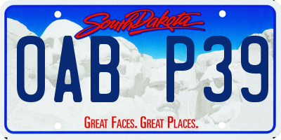 SD license plate 0ABP39