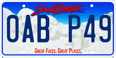 SD license plate 0ABP49