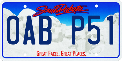 SD license plate 0ABP51