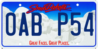 SD license plate 0ABP54