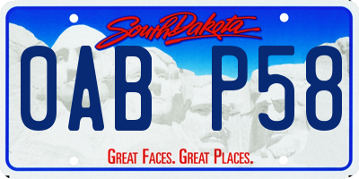 SD license plate 0ABP58