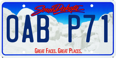 SD license plate 0ABP71