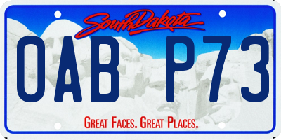 SD license plate 0ABP73