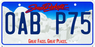 SD license plate 0ABP75