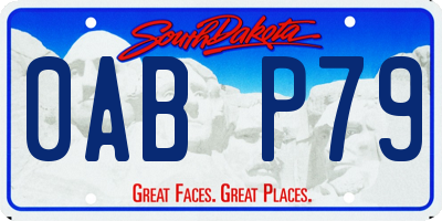 SD license plate 0ABP79