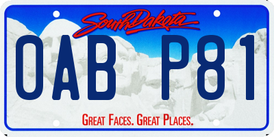 SD license plate 0ABP81