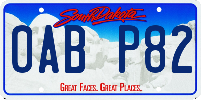 SD license plate 0ABP82