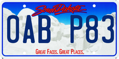 SD license plate 0ABP83