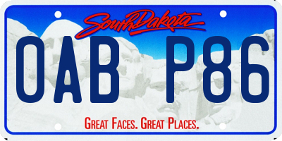 SD license plate 0ABP86