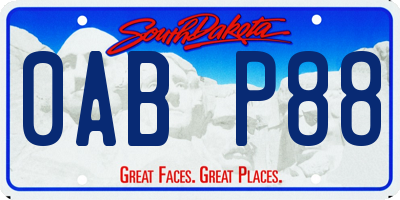 SD license plate 0ABP88