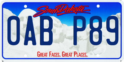 SD license plate 0ABP89