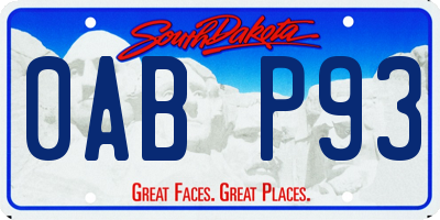 SD license plate 0ABP93