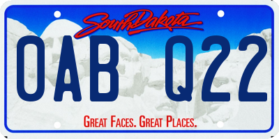 SD license plate 0ABQ22