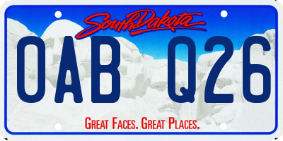 SD license plate 0ABQ26