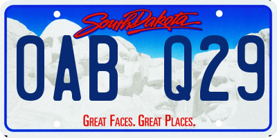 SD license plate 0ABQ29