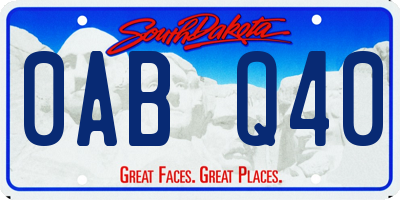 SD license plate 0ABQ40