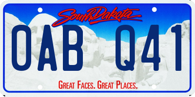 SD license plate 0ABQ41