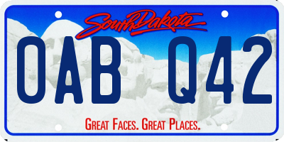 SD license plate 0ABQ42