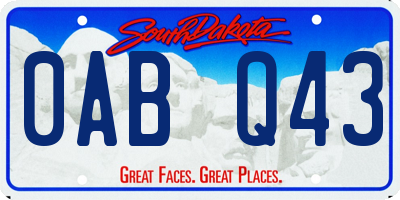 SD license plate 0ABQ43