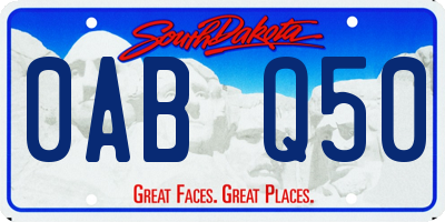 SD license plate 0ABQ50