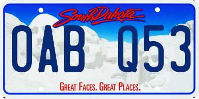 SD license plate 0ABQ53