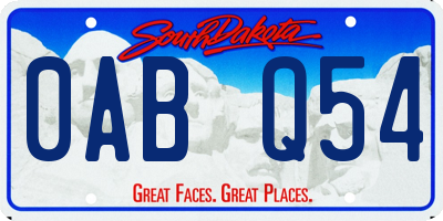 SD license plate 0ABQ54