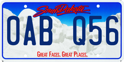 SD license plate 0ABQ56