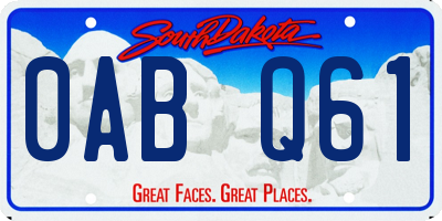 SD license plate 0ABQ61