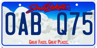 SD license plate 0ABQ75